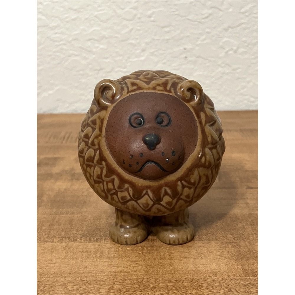 Vintage MCM Pottery Lion Figurine by Toscany Made in Japan